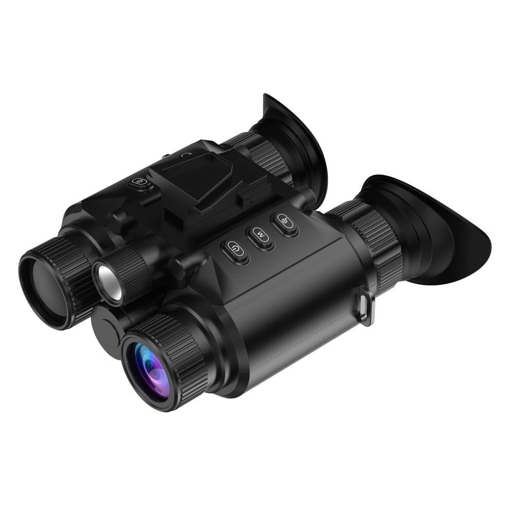 Speilo Head Mounted Night Vision Goggles, Night Vision Binoculars for Outside, IR & Tactical Dual Scope Scope, 8X, 4K Video, Fast Charge, Incl. 64GB SD Card & Neck Strap Kit for Hunting/Camping