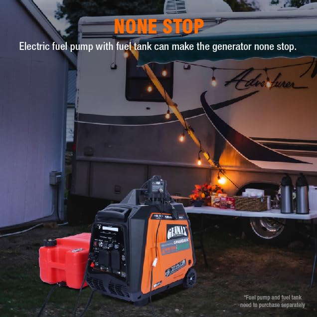 GENMAX Dual Fuel Generator,4600W ultra-quiet 159cc engine,Electric & Remote Start with CO Alert and LED light digital display,Ideal for Camping outdoor & Home backup power.EPA &CARB Compliant