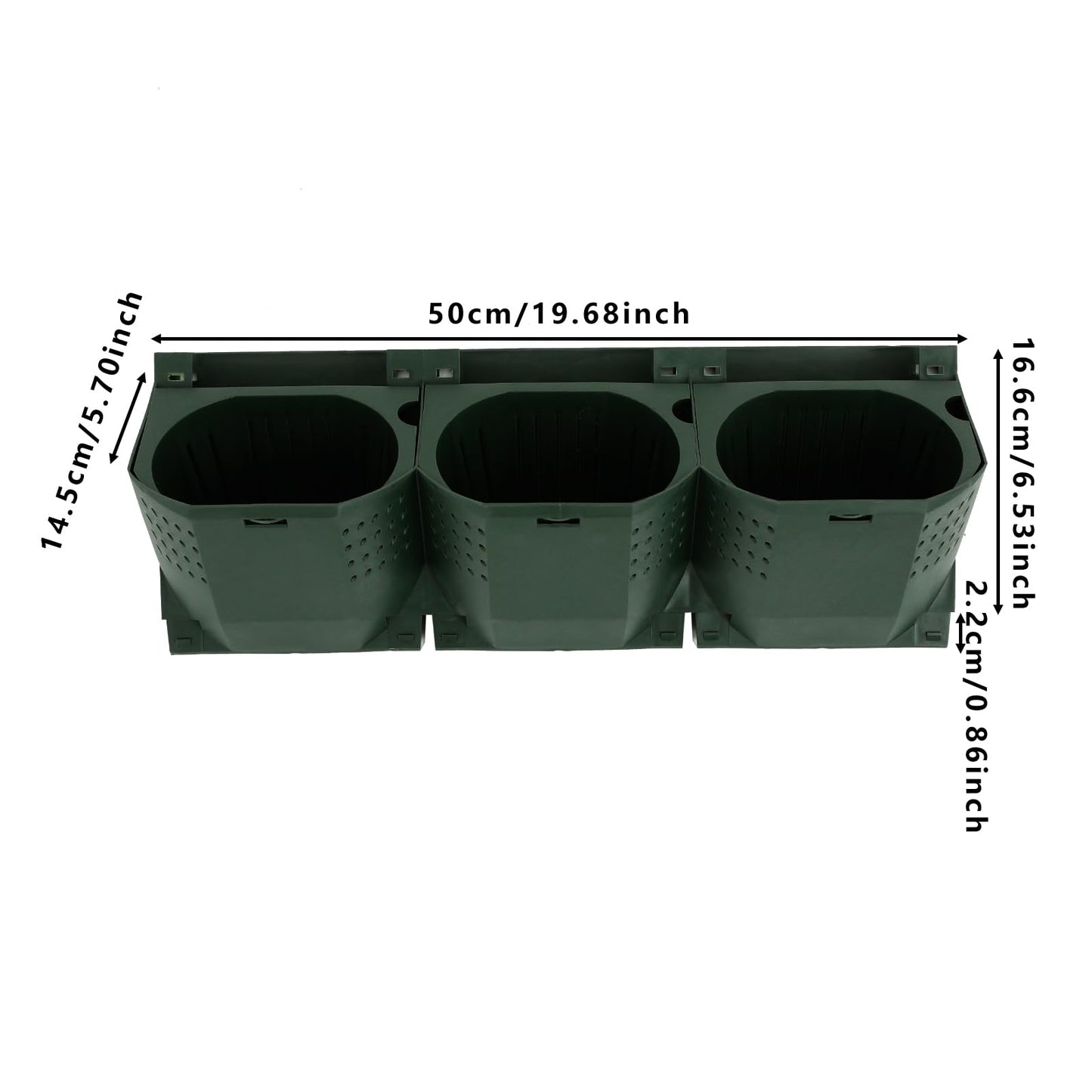 Eapmic Vertical Wall Planter with 36 Pots, Hanging Garden Plant Flowerpot Holder, Stackable Wall-Mounted Planter, Balcony Planters for Flowers Vegetables Fruits (Army Green, 36 Pots)