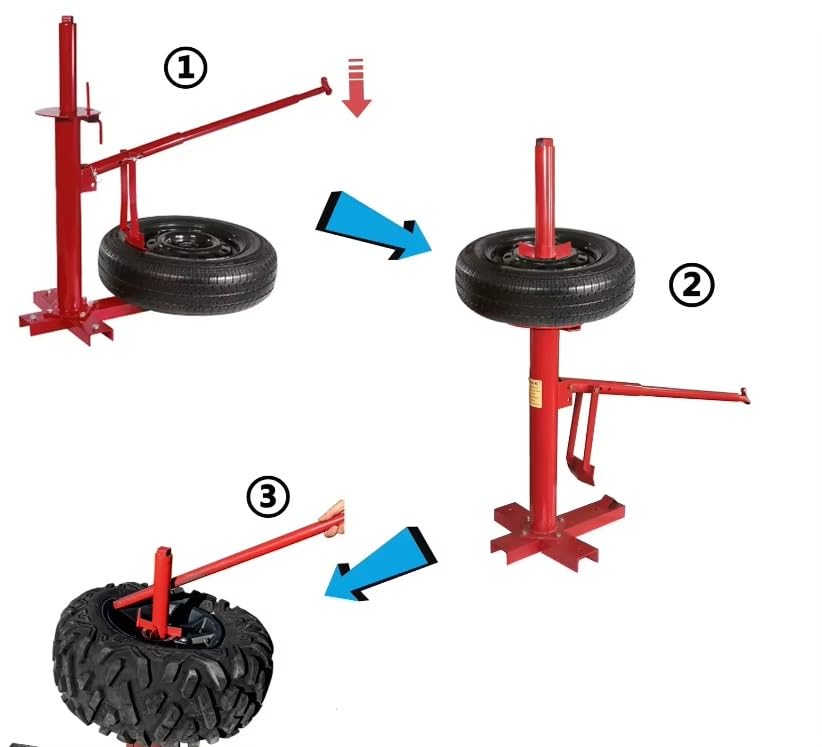 Wlikoci Manual Car Motorcycle Tire Repair Machine, 500mm Tyre Changer Wheel Mount Breaker Tyre Changer, for Bike Motorbike Go Kart