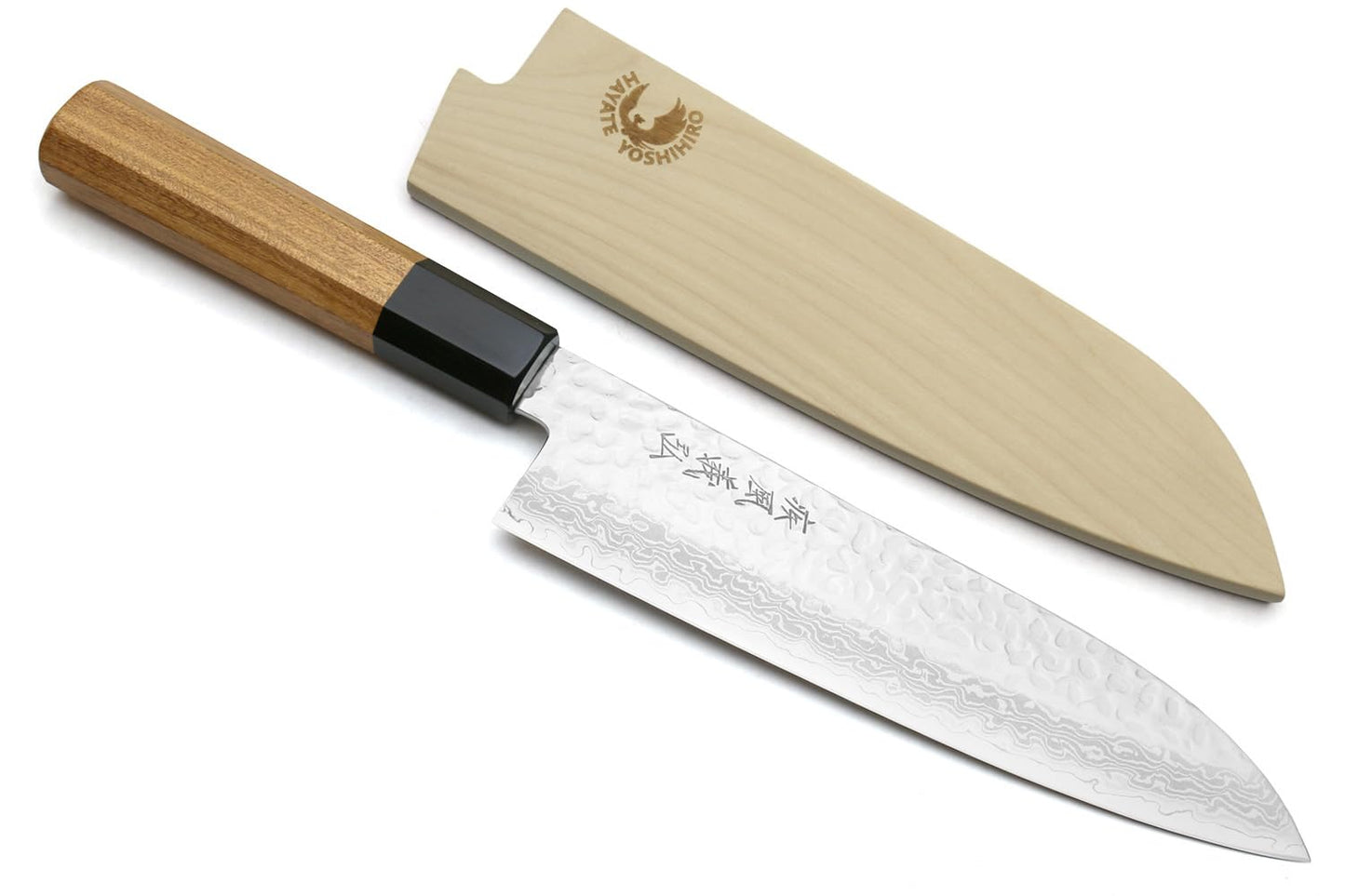 Yoshihiro VG10 46 Layers Hammered Damascus Santoku Japanese Multipurpose Chef Knife (Ambrosia Handle)