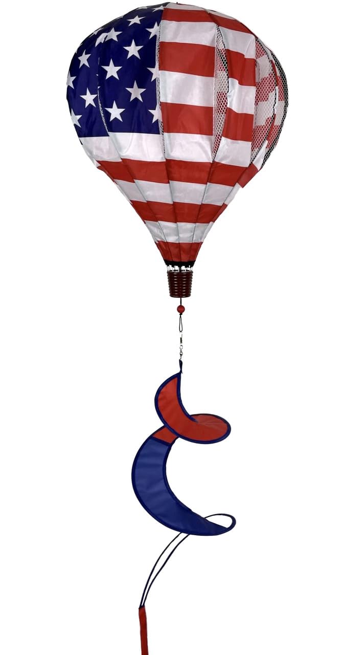 American Flag Deluxe Hot Air Balloon Patriotic Everyday Wind Twister Everyday 54" L Briarwood Lane