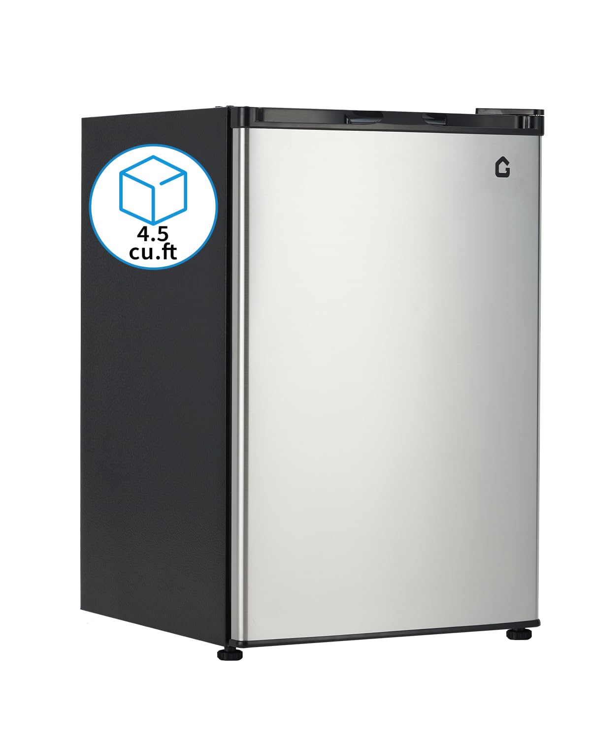 Garvee 4.5 Cu.Ft Mini Fridge with Freezer, Low Noise< 38dB, Compact Refrigerator w/Reversible Door, Adjustable Thermostat, Energy-Efficient Small Fridge for Bedroom, Office, Dorm