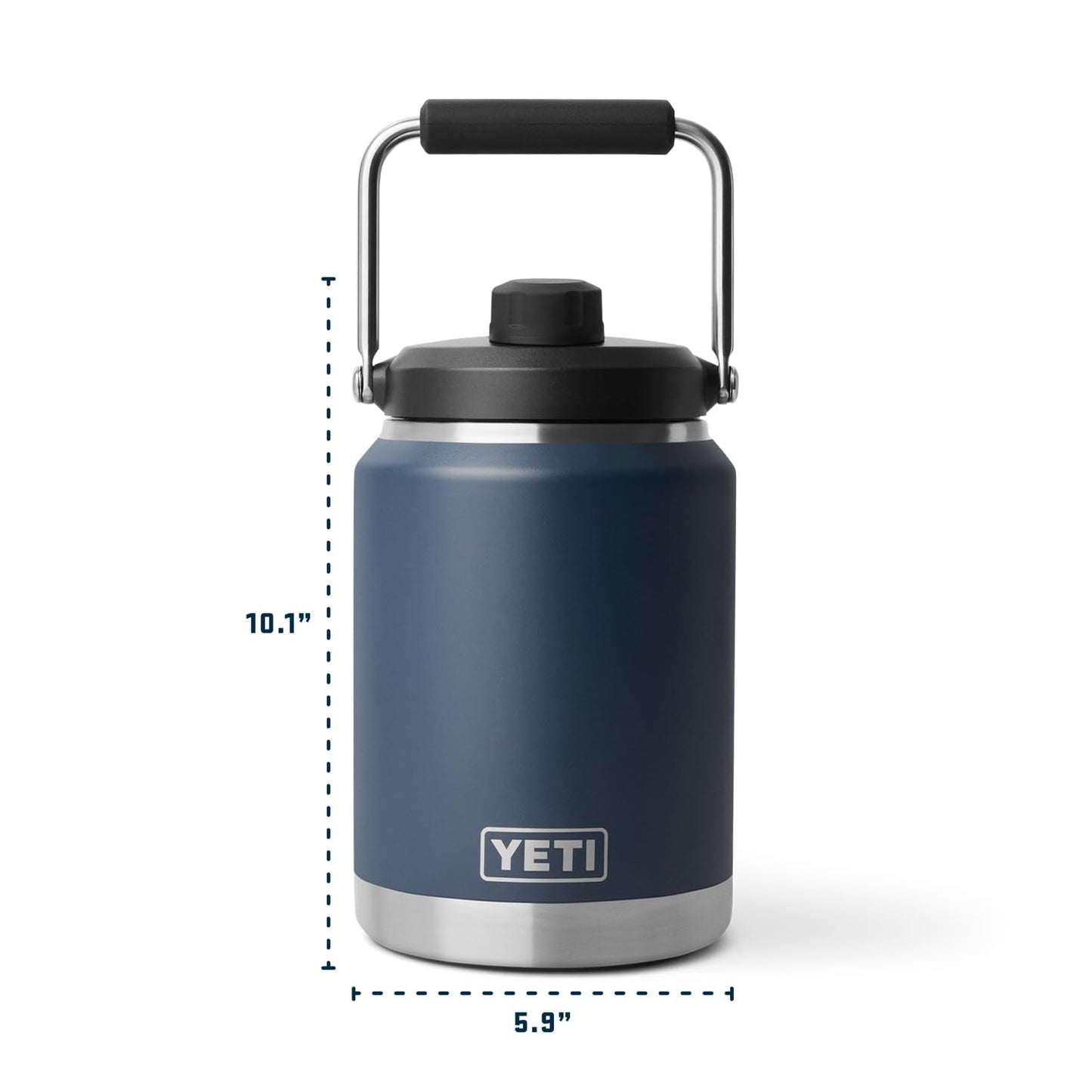 YETI Rambler Half Gallon Jug 2.0, Vacuum Insulated, Leakproof, Stainless Steel with MagCap, Black