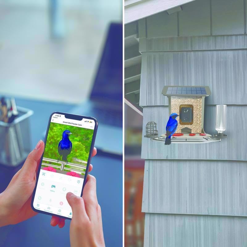 Feit Bird Genius Smart Feeder Wild Bird 2.5 L Plastic Bird Feeder 1 Ports