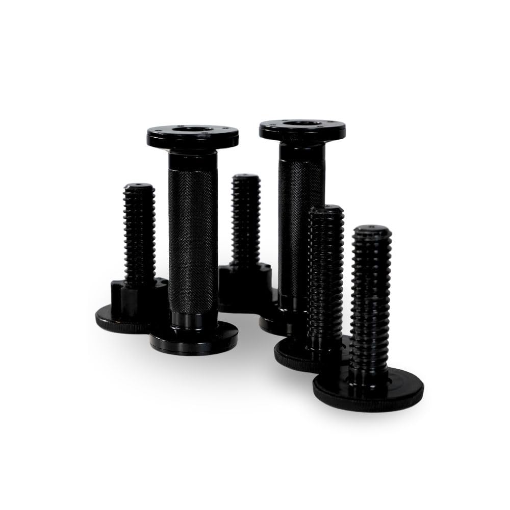 Kensui AdaptaBELL MAX – Heavy-Duty Adjustable Dumbbell Handles (Pair) – All-Metal Construction, Supports 300+ lbs – Compatible with 1” Standard & 2” Olympic Weight Plates – No-Overhang Design for Home Gym & Travel