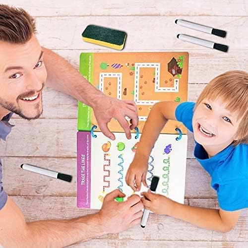 Tiiano Preschool Learning Activities for 2 Year Olds Toddler with 4 Dry Erase Markers for Preschool Classroom Montessori for 2 3 4 Years Kindergarten Workbooks