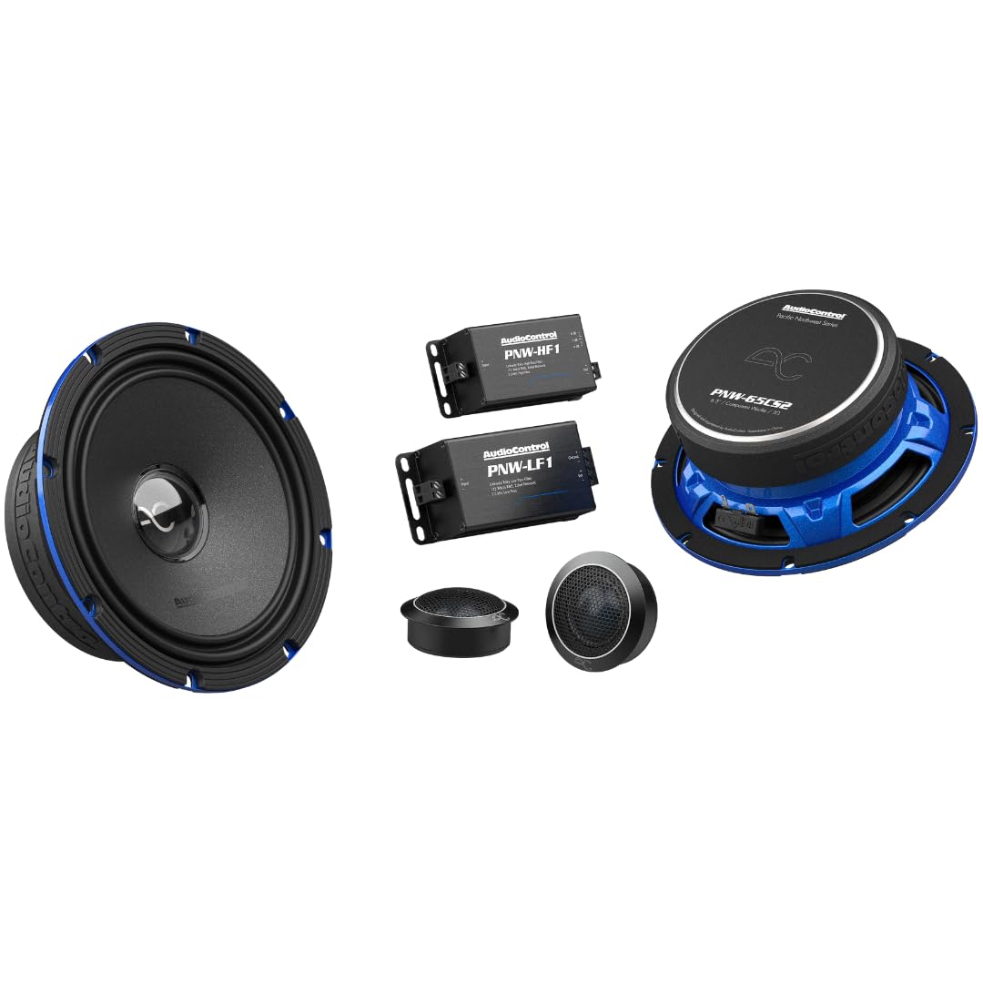 AudioControl PNW Series Car Speakers, 6.5" Component Premium High-Fidelity, 100 Watt RMS/125 Watt Max, 3 Ohm, 1” Tweeters, HPF/LPF Crossovers (Pair)