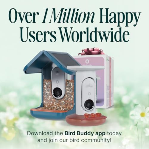 Birdbuddy Smart Solar Pro Hummingbird Feeder with Camera - AI Bird Identification, 2K Video, 5MP Photos, Outdoor Hanging, Gift for Bird Watching