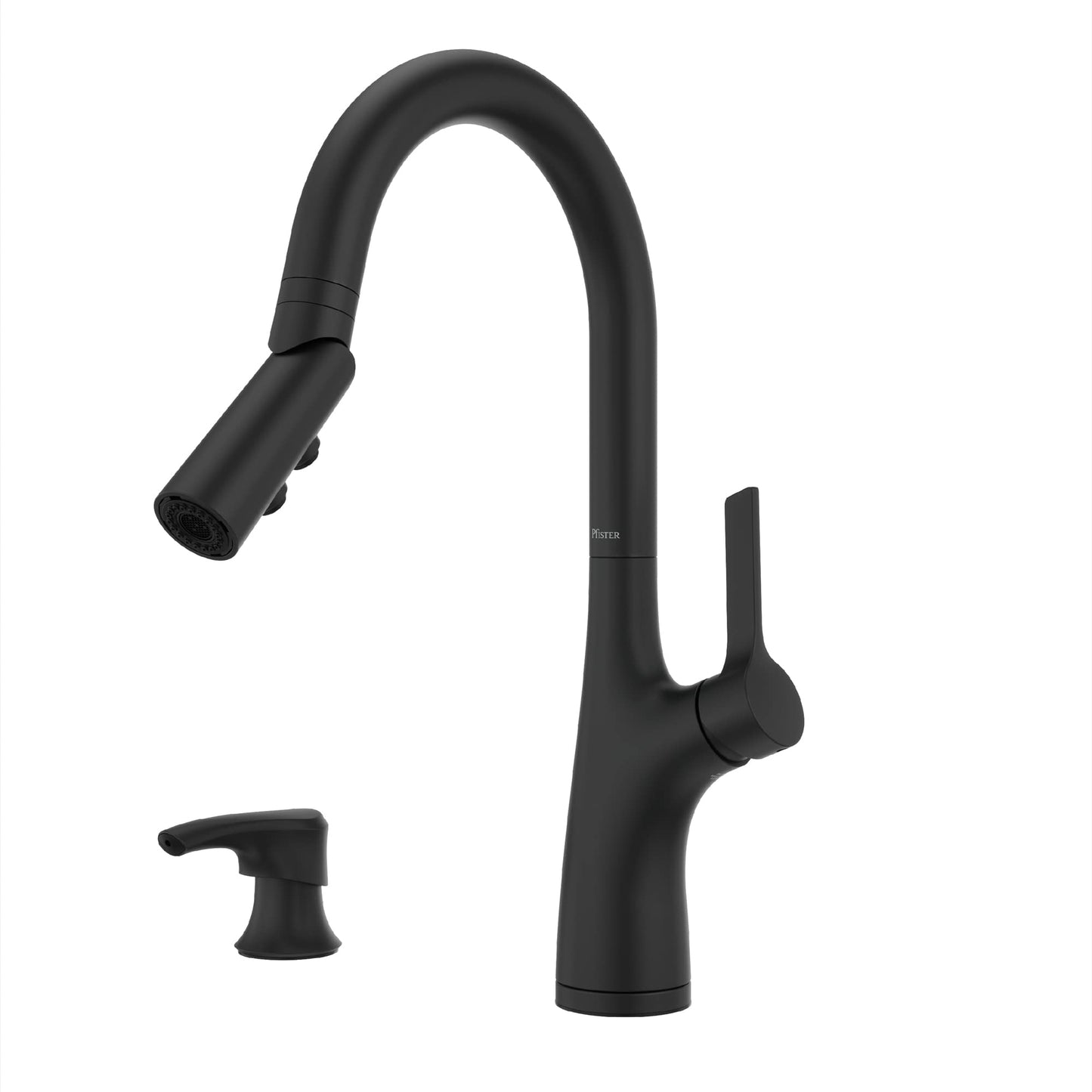 Pfister Ceylon Kitchen Faucet with Pull Down Sprayer and Soap Dispenser, Single Handle, NSF Certified, Spot Defense Matte Black Finish, F5297CLOSDB
