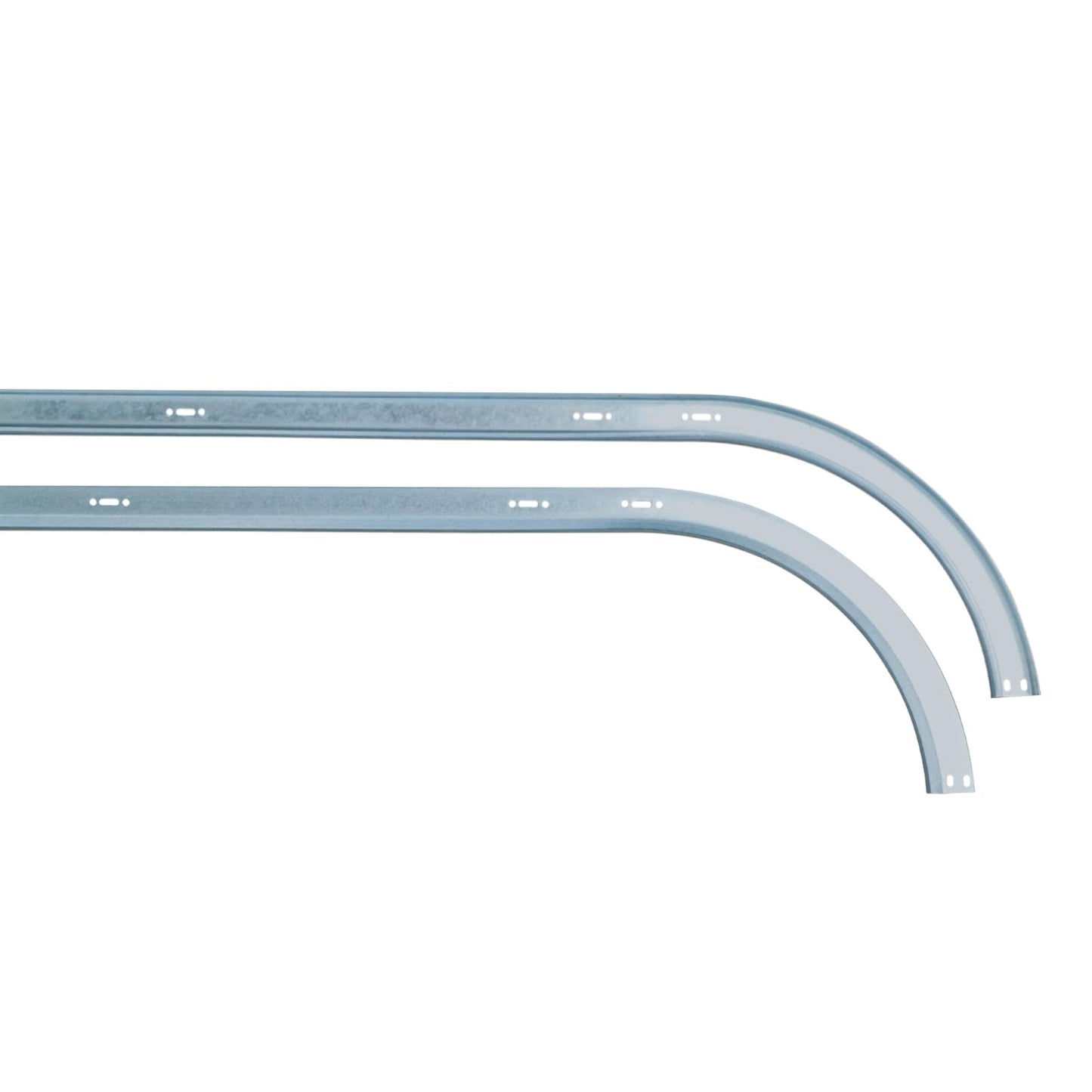 LAJIAOZ Garage Door Horizontal Tracks Pair, 12" Radius Curved Tracks for 7ft High Garage Doors, Heavy Duty 2" Roller System Track Set, Residential & Commercial Replacement Parts(Left/Right, TL=8.5FT)