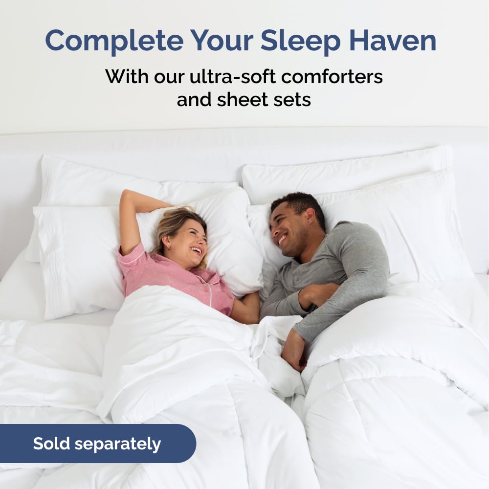 Wrap Around Dust Ruffle Bed Skirt - White - for Queen Size Beds with 15 Inch Drop - Easy Fit Elastic Strap - Adjustable Pleated Bedskirt w/Brushed Fabric - Wrinkle Free - for Women, Men, Kids & Teens