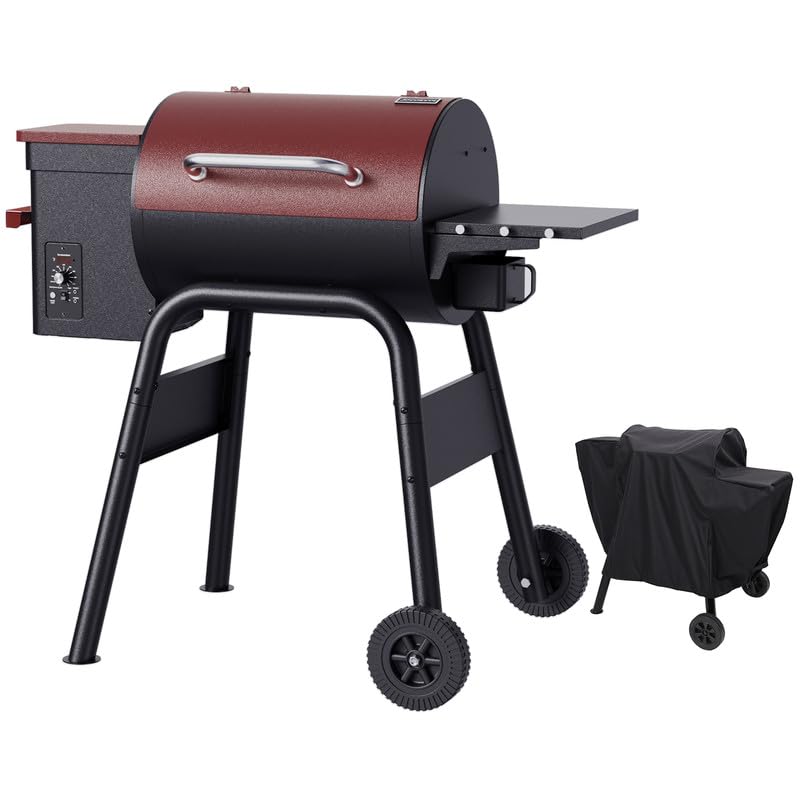 Jocoevol Pellet Smoker Grill Electric Wood Pellet Bbq Grill Smoker Electric With Auto Feed & Pid Temperature Control 180-425°F, 456 Sq.In Cook Area For Outdoor Backyard