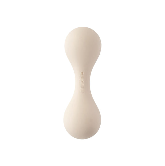 mushie Silicone Baby Shaker Rattle Toy | Ages 3+ Months (Shifting Sand)