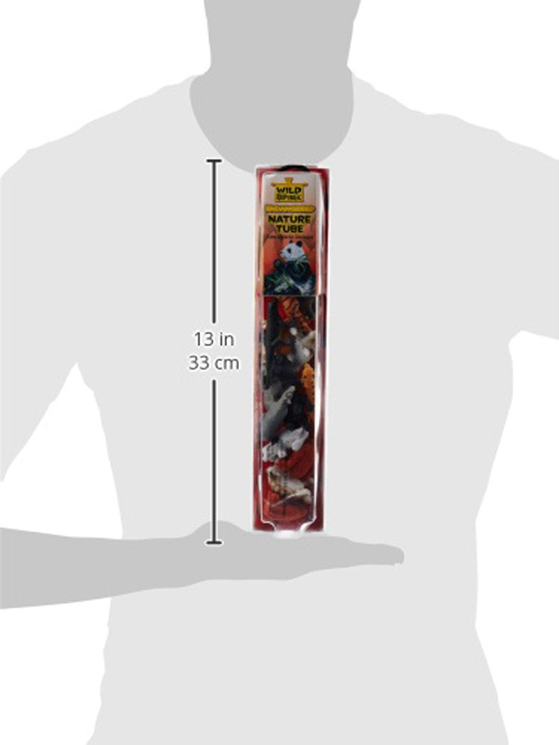 Wild Republic Endangered Animals Nature Tube, Toy Figures, Kids Gifts, Panda, Rhino, Tiger and more, 18 Piece Set