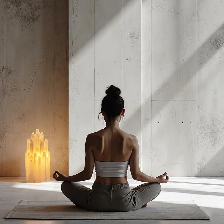 YeasHome Handcrafted Selenite Lamp Salt Lamp Natural Crystal Light for Relaxation Table Lamp Salt Rock Night Light with Dimmer Switch for Bedroom, Yoga Room, Healing Meditation Decor White