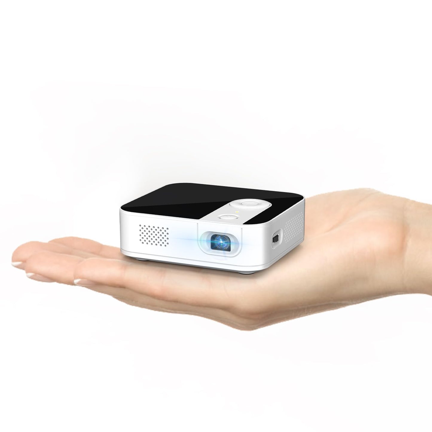 Ultra Mini Pico Pocket Projector, 1080P Support DLP LED Portable Projector, Built in Rechargeable Battery & Speaker, Wireless Micro Projector with WiFi and Bluetooth, Compatible with Phone/Pad/HDMI