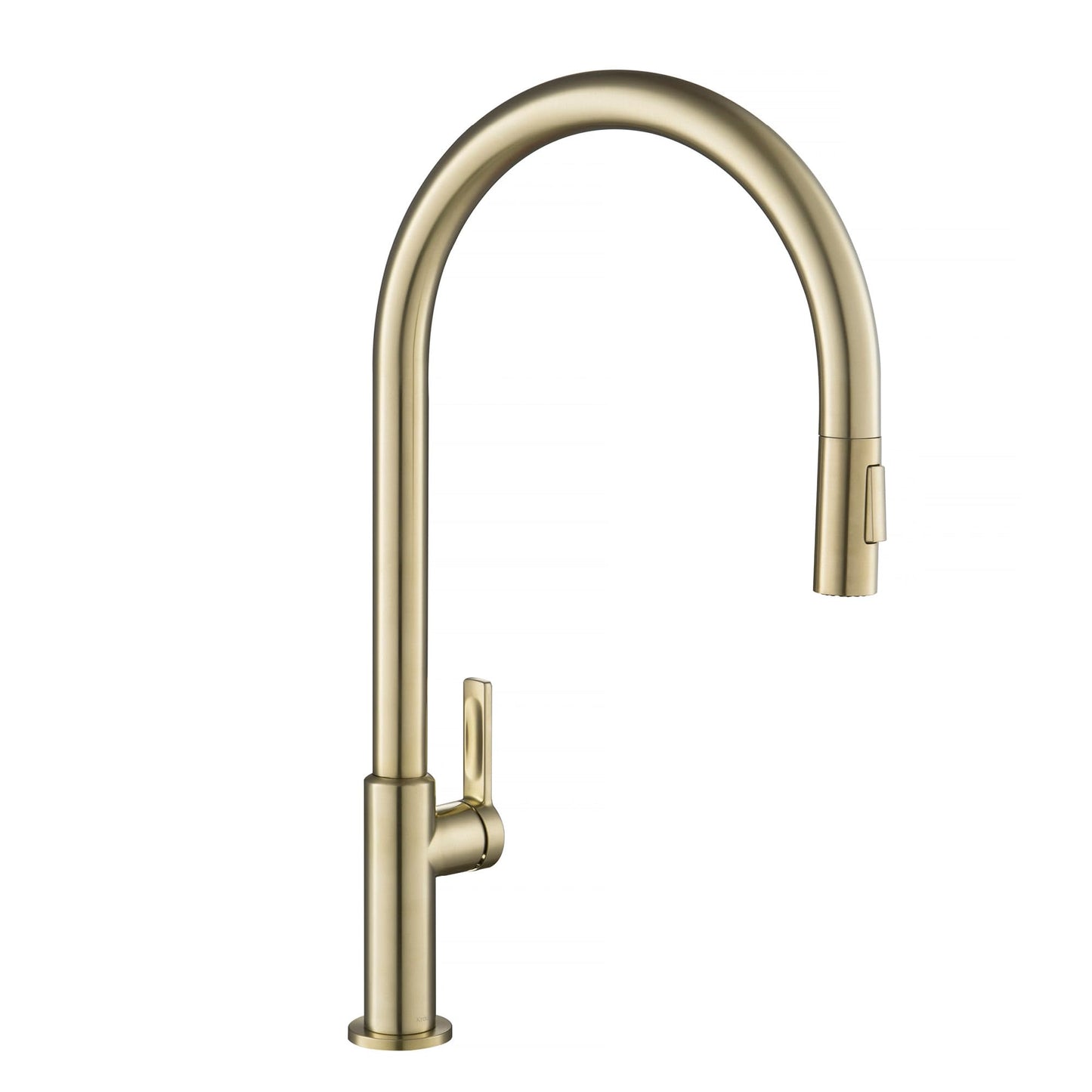 KRAUS Oletto High-Arc Single Handle Pull-Down Kitchen Faucet in Spot Free Antique Champagne Bronze, KPF-2821SFACB