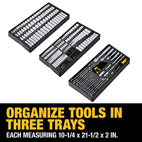 DEWALT Mechanics Tool Set, 1/4", 3/8", 1/2" Drive Tools and Combo Wrenches, 341 Piece (DWMT45341)