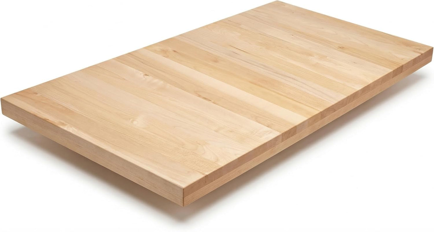 Express KitchQuip Solid Maple Butcher Block Countertop - 1.5” Thick Hardwood Work Surface for Kitchen, Workbench, Desk, Cart, or DIY Tabletop (48"L x 24"W)