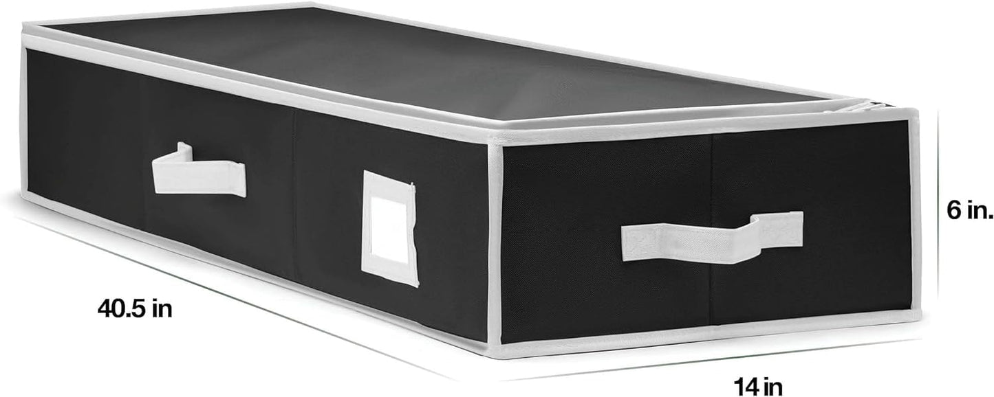 Premium Wrapping Paper Organizer Storage | Gift Wrap Holder With Extra Pockets for Christmas Decorations, Reinforced Handles, Heavy Duty, Ultra-Durable, Tear-Proof Fabric - Fits Up to 27 Rolls (Black)