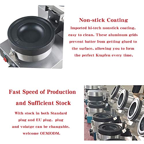 Kolice Commercial Gelato Panini Press Machine, Donut Ice Cream Dessert Italy Ice Cream Sandwich Press Burger Maker- 1300W, Timer and Temperature Control, Non-Stick Teflon Coating