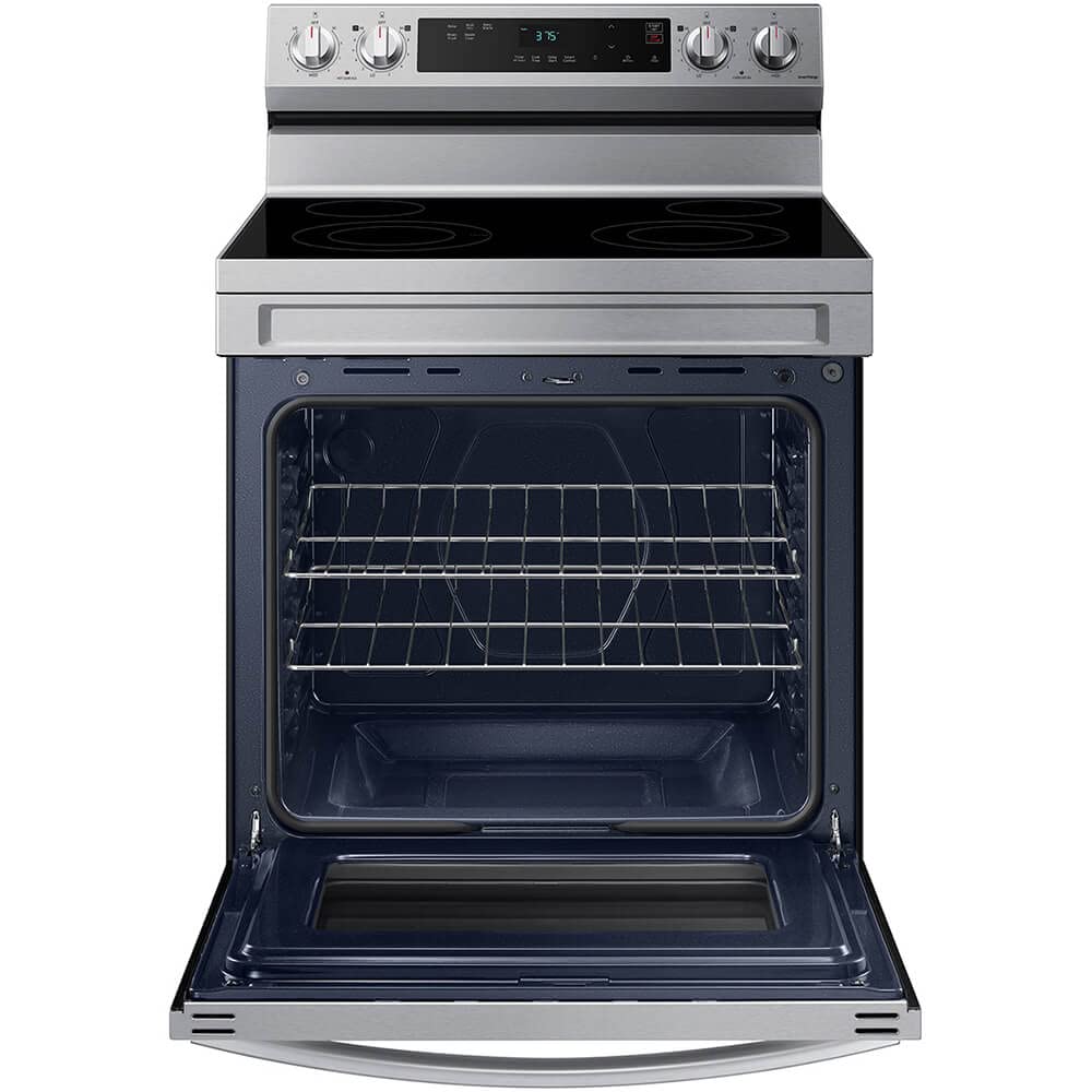 Samsung 6.3 Cu. Ft. Smart Freestanding Electric Range with Steam Clean, Stainless Steel, NE63A6111SS/AA