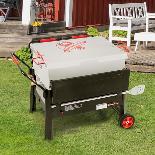 Creole Feast CFB2001 150 QT Crawfish Boiler, Outdoor Double Sack Propane Gas Crawfish Cooker with Foldable Cylinder Mounting Bracket and Stirring Paddle for Seafood & Crawfish Season, Black