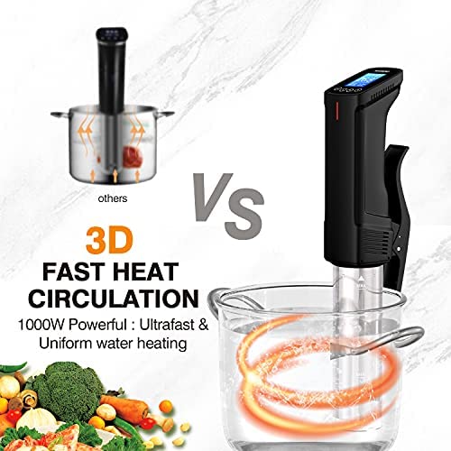INKBIRD WIFI Sous Vide Cooker ISV-100W and Vacuum Sealer Machine | 1000W Sous-Vide Cooker Immersion Circulator with 14 Preset Recipes on APP and Thermal Immersion, Fast-Heating with Timer
