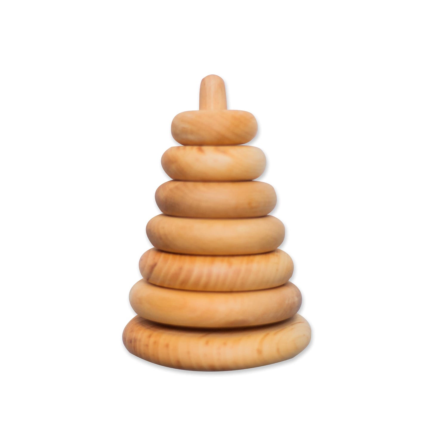 BUSY PUZZLE Ring Wooden Stacking Toy Montessori Wooden Pyramid Gifts for Toddlers Natural Baby Toy Pyramid Handcrafted Toy for 1 Year Old