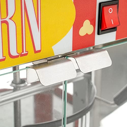 Restaurantware Hi Tek 8 Ounce Commercial Popcorn Popper Machine 1 Electric Popcorn Maker Machine - Popcorn Cart Sold Separately 3-Switch Operation Red Stainless Steel Popcorn Machine 120V