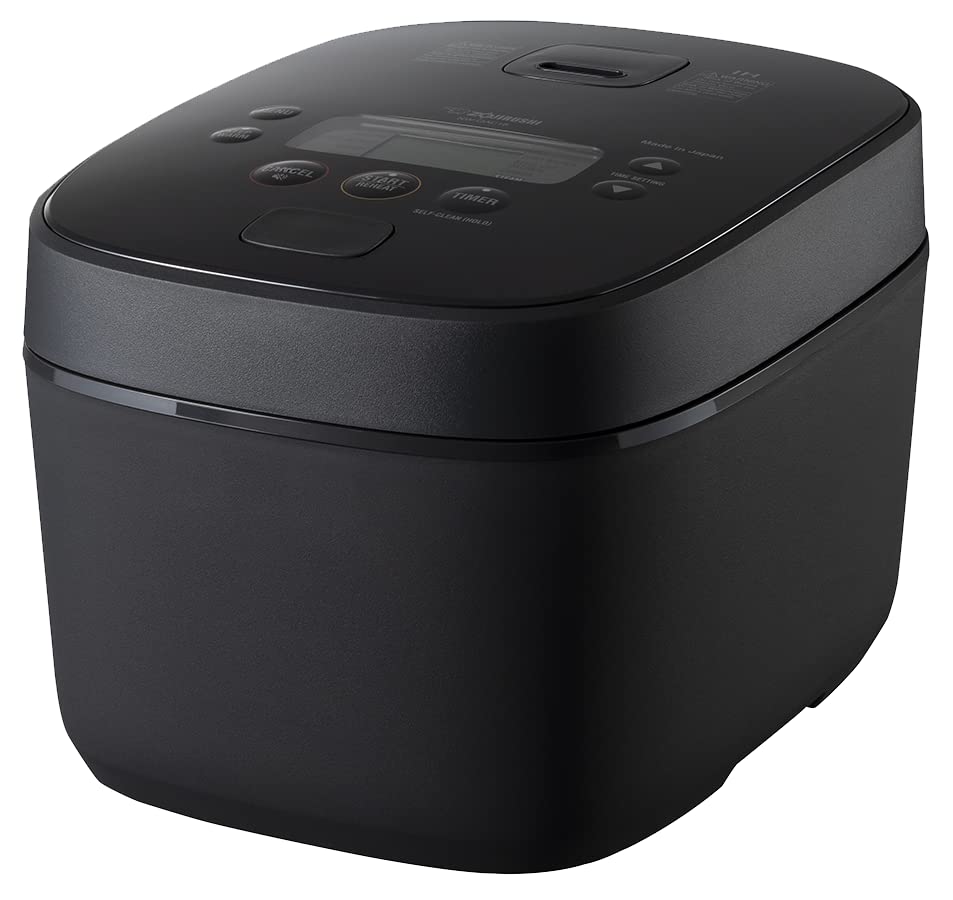Zojirushi NW-QAC18 10-Cup Capacity Flat-Top Induction Cooker and Warmer with Custom Cooking Pan, Double Nonstick Coating for Easy Clean-Up (Black)