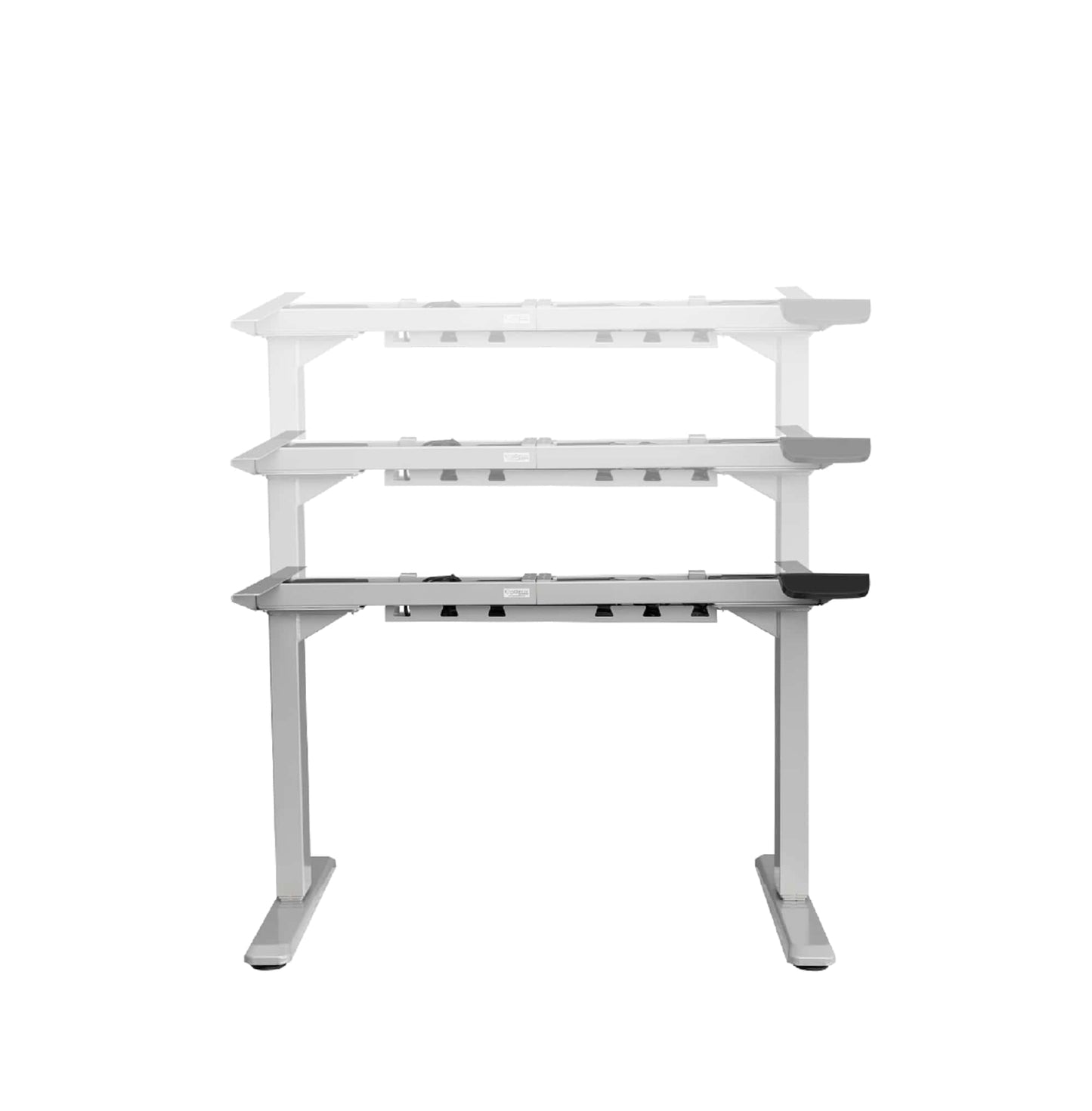 ErgoMax Dual Motor Electric Standing Desk Frame, Height Adjustable Sit Stand Desk Base 24.5”–50”, 3 Memory Controller, Heavy Duty Steel Frame 225 lbs, Black (Tabletop Not Included)