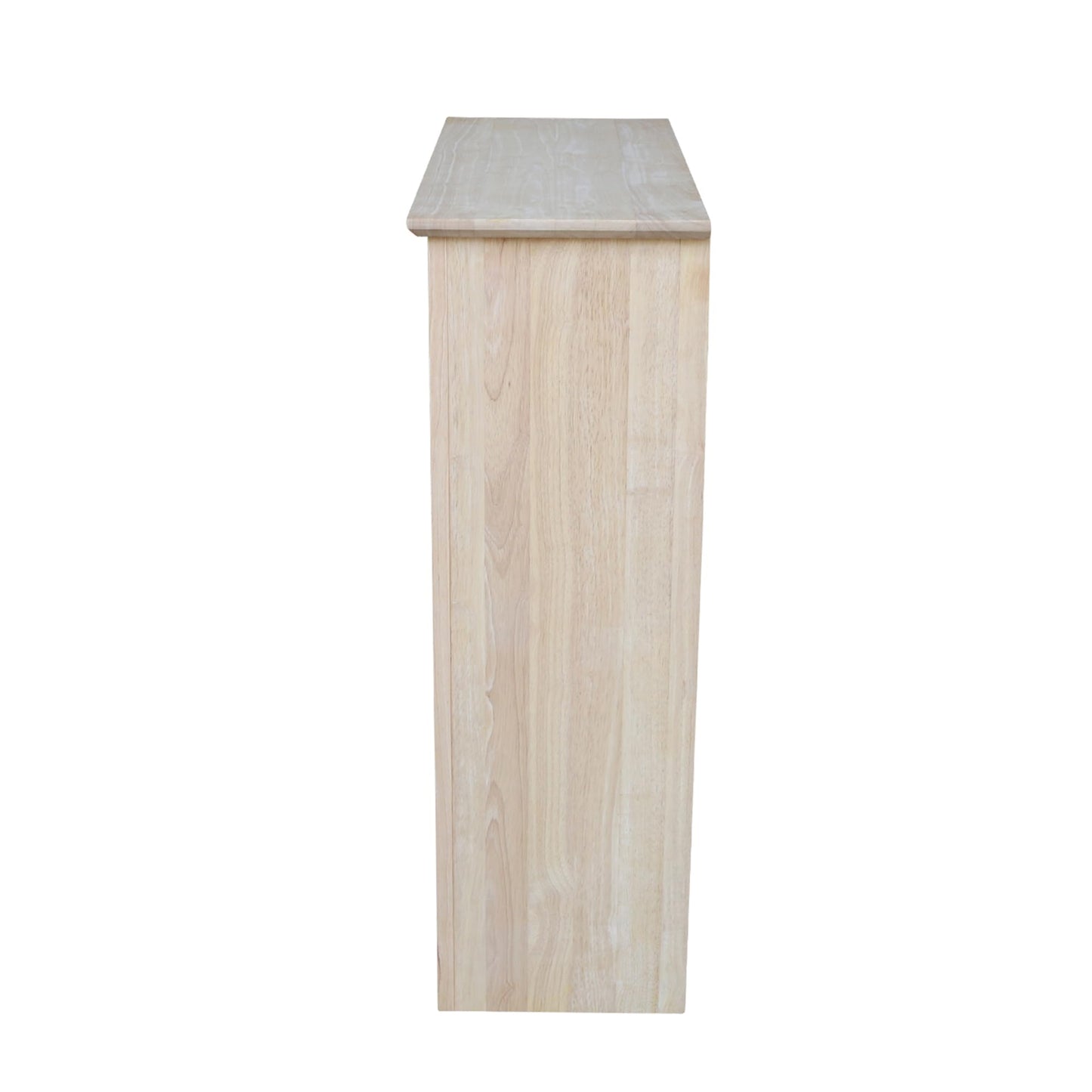 International Concepts Shaker Bookcase, 36-Inch High, Solid Parawood, Unfinished