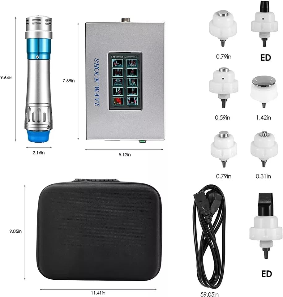 Extracorporeal Shockwave Therapy Machine for Deep Tissue Pain Relief Shock Wave Device with 7 Massage Heads for Plantar Fasciitis,Sports Injuries Non-Invasive Focused Shockwave Machine