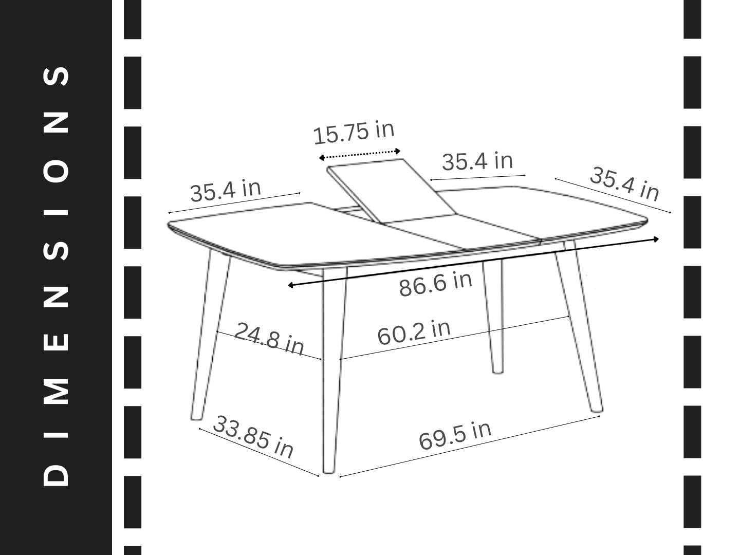 Urban Elements Modern Dining Set for 4 6 8 and 10 – Elegant Natural Walnut/Oak Finish, Comfortable Seating, Perfect for Family Gatherings and Contemporary Spaces