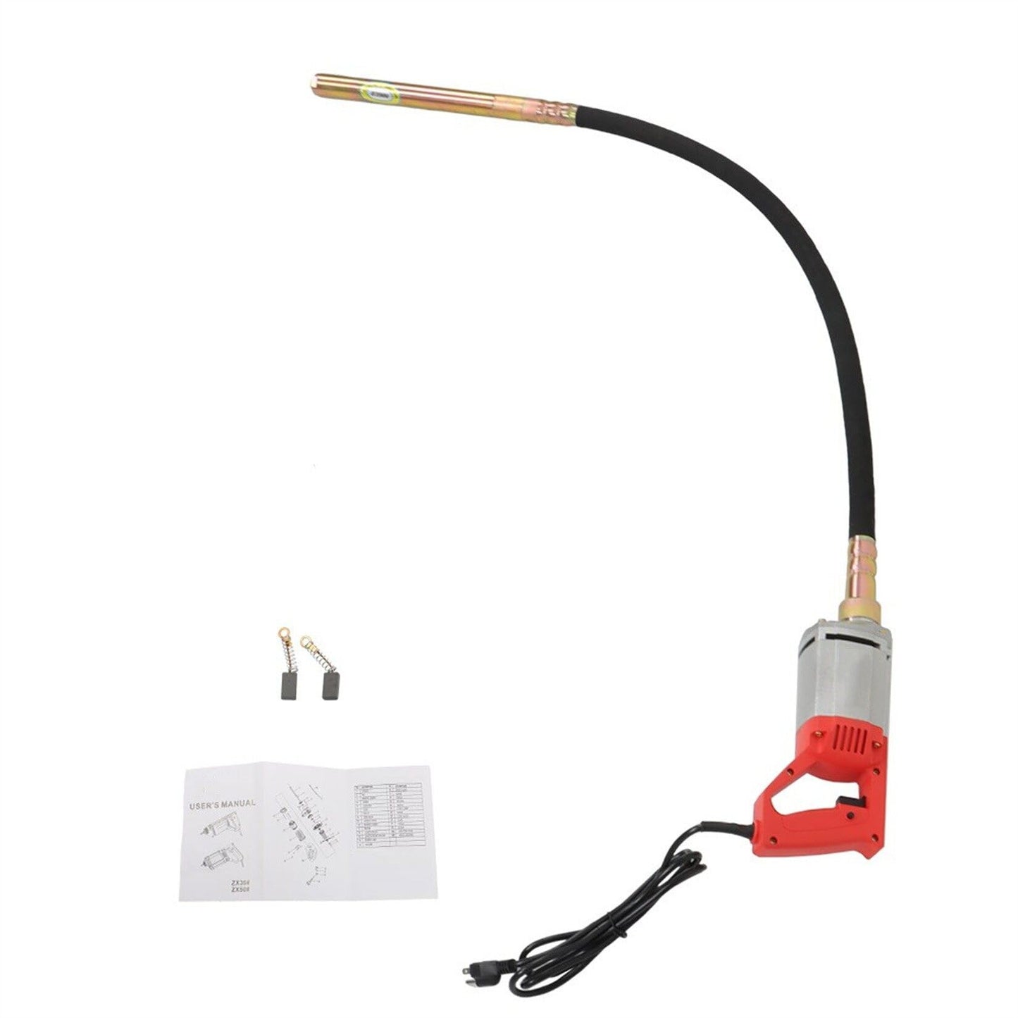 findmall Electric Concrete Vibrator 1300W 110V Hand Held Concrete Vibrator 5Ft Long Cement Vibrarator