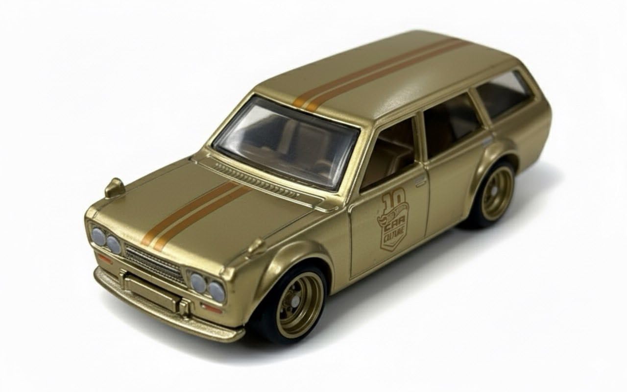 Hot Wheels Premium Japan Historics Gold Datsun 510, 1:64 Scale Die-Cast Collectible Car, Limited Edition 0/5 Chase JKF14