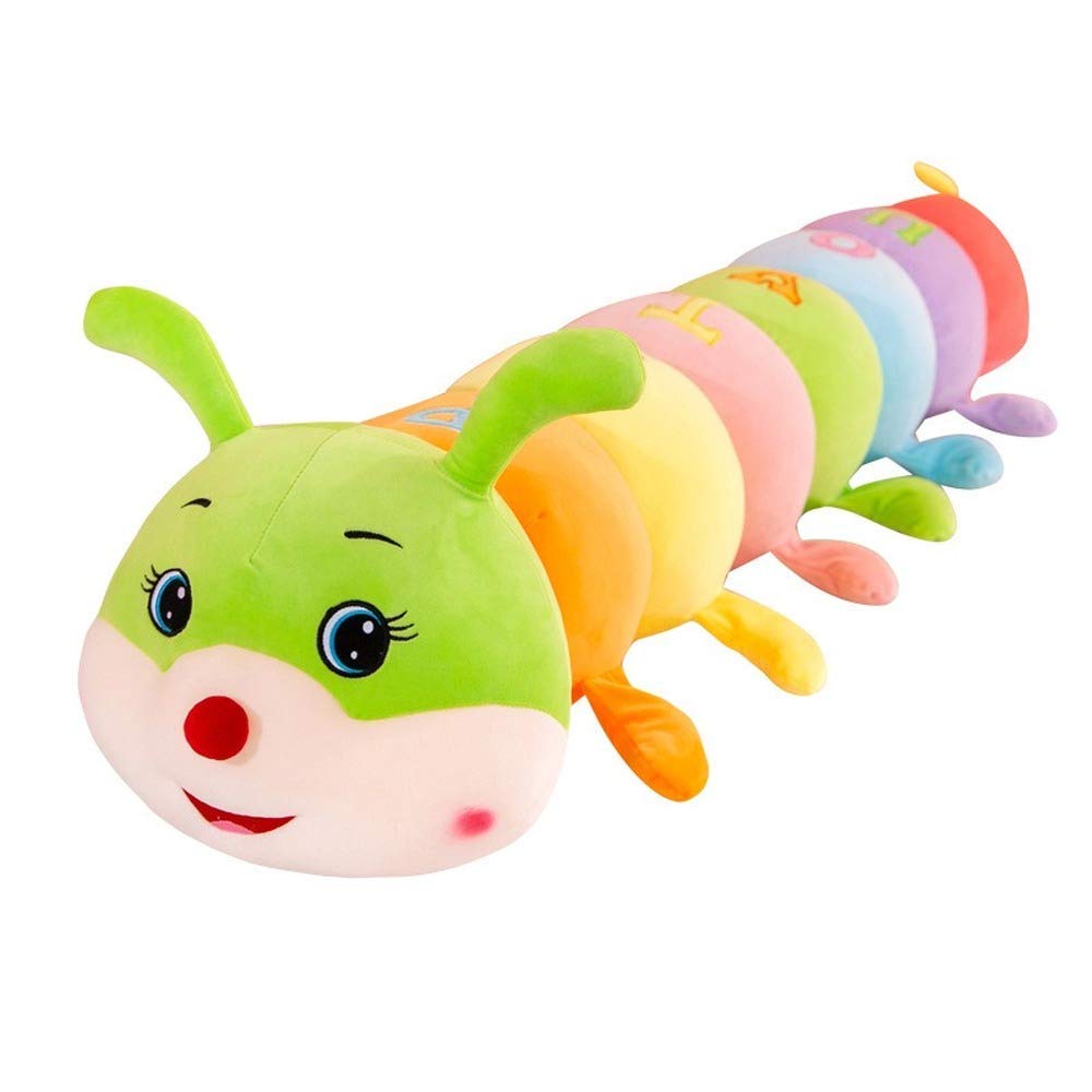 AOQI Multicolor Caterpillar Stuffed Animal Big Hugging Pillow Cute Plush Soft Pillow Doll,Giant Plush Toy,Gifts for Girl Boy Babies Birthday (51.8inch/130cm)