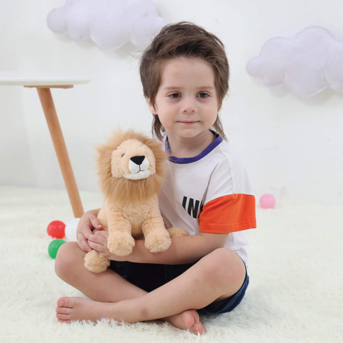Apricot Lamb Toys Plush Lion Stuffed Animal Soft Cuddly Perfect for Girls Boys (Yellow-Lion, 10 Inches)