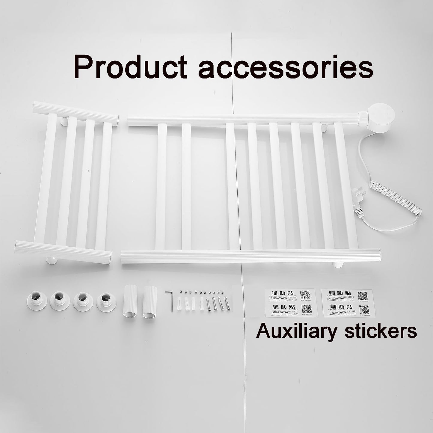 Wall Mounted Towel Warmer Rack, 8 Bars Heated Towel Warmer Rack with Intelligent Digital Display,Built-in Smart Timer,104℉-149℉, with Top Shelf for Bathroom (White)