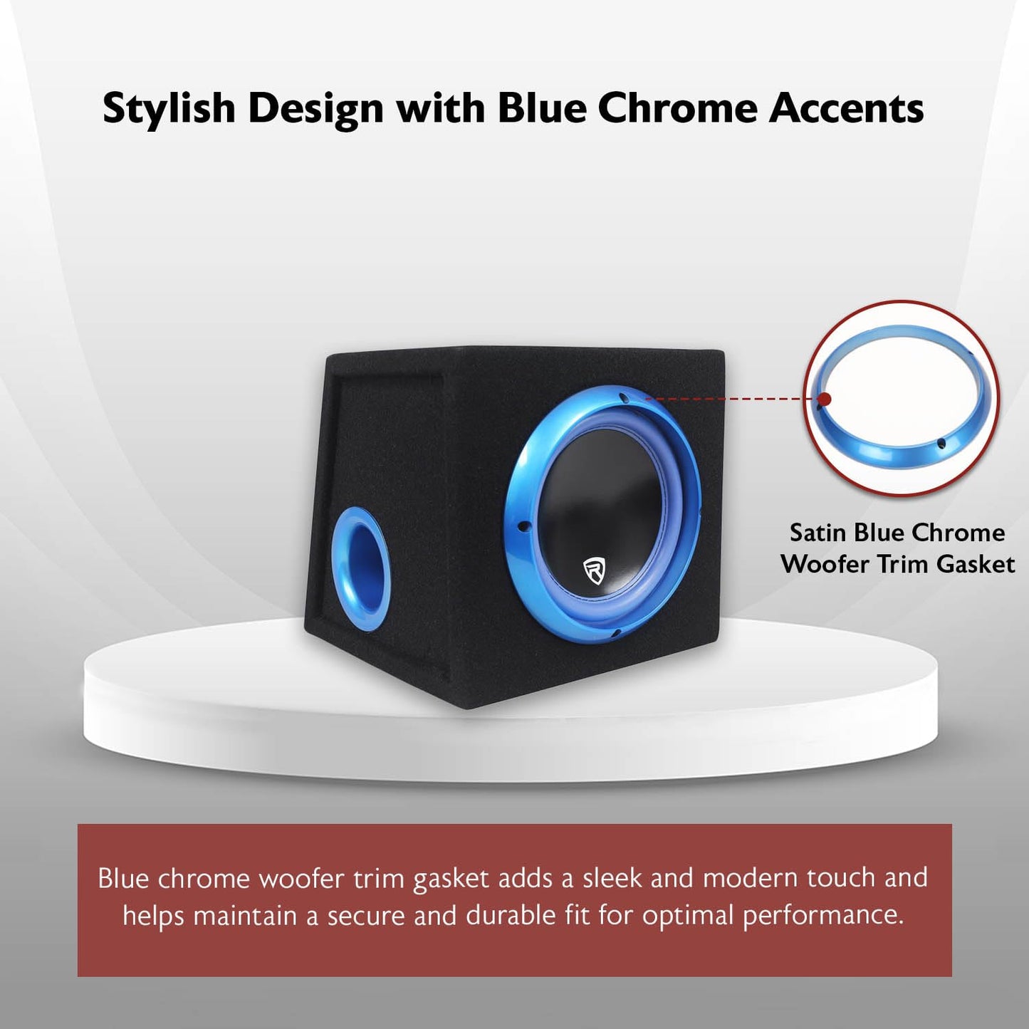 Rockville RVB8.1A 8 Inch 300W Powered Car Subwoofer/Sub Enclosure Box, 4-Ohm, Compact Design, Deep Bass, Wired Bass Remote, for Car Audio Enthusiasts