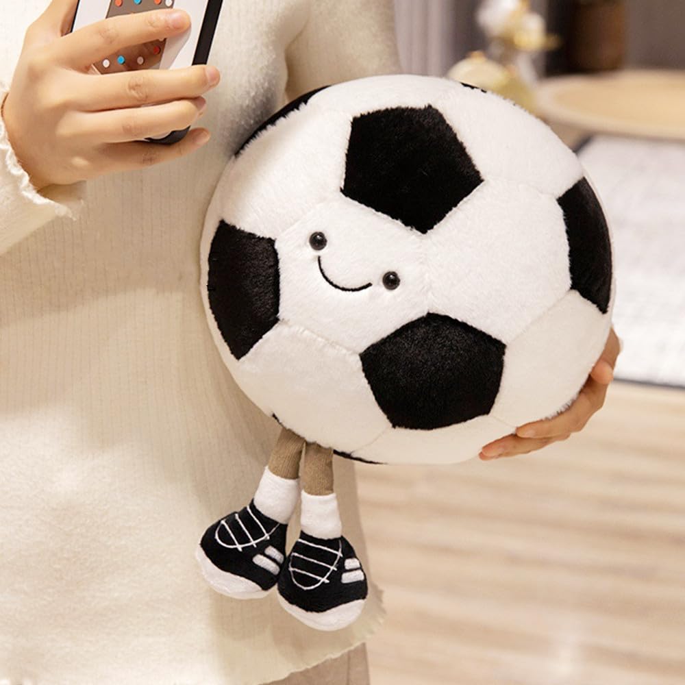XIYUAN 13.7inch Football Plush Toys Soft Stuffed Sports Plush Balls Cute Fun American Soccer Doll Toys with feet Creative Football Spherical Decor Throw Pillow for Christmas Kids Gift (Football)