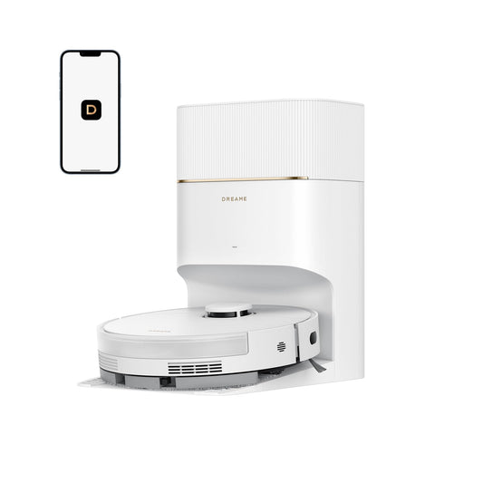DREAME D20 Pro Plus Robot Vacuum, 13,000Pa Suction, DuoBrush for Pet Hair, Corner Cleaning, Self Emptying, LDS Navigation Laser Avoidance, Vacuum Mop, Hard Floors&Carpets, 5,200mAh Battery White