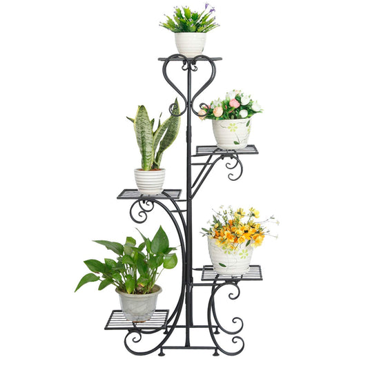 5 Tier Plant Stand Indoor Outdoor, Tall Flower Display Stand, Multi-Tiered Plant Rack Shelf for Plants, Corner Plant Stand for Indoor Plants Multiple, Tiered Plant Shelves for Balcony, Living Room,Sunroom,Their Patio,etc.