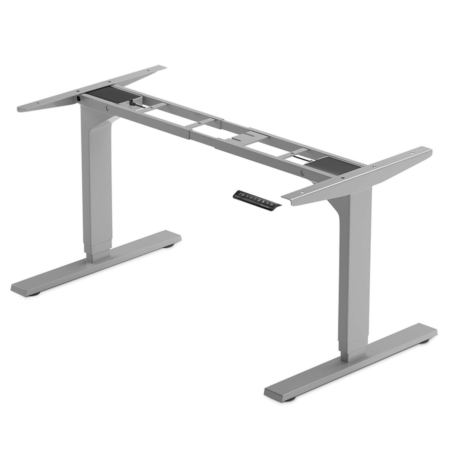 PROGRESSIVE AUTOMATIONS Standing Desk Frame Dual Motor. Adjustable Height and Width, 3 Stages Electric Legs for sit Stand desks. Suites Tops from 48" to 73" FLT-02 Grey