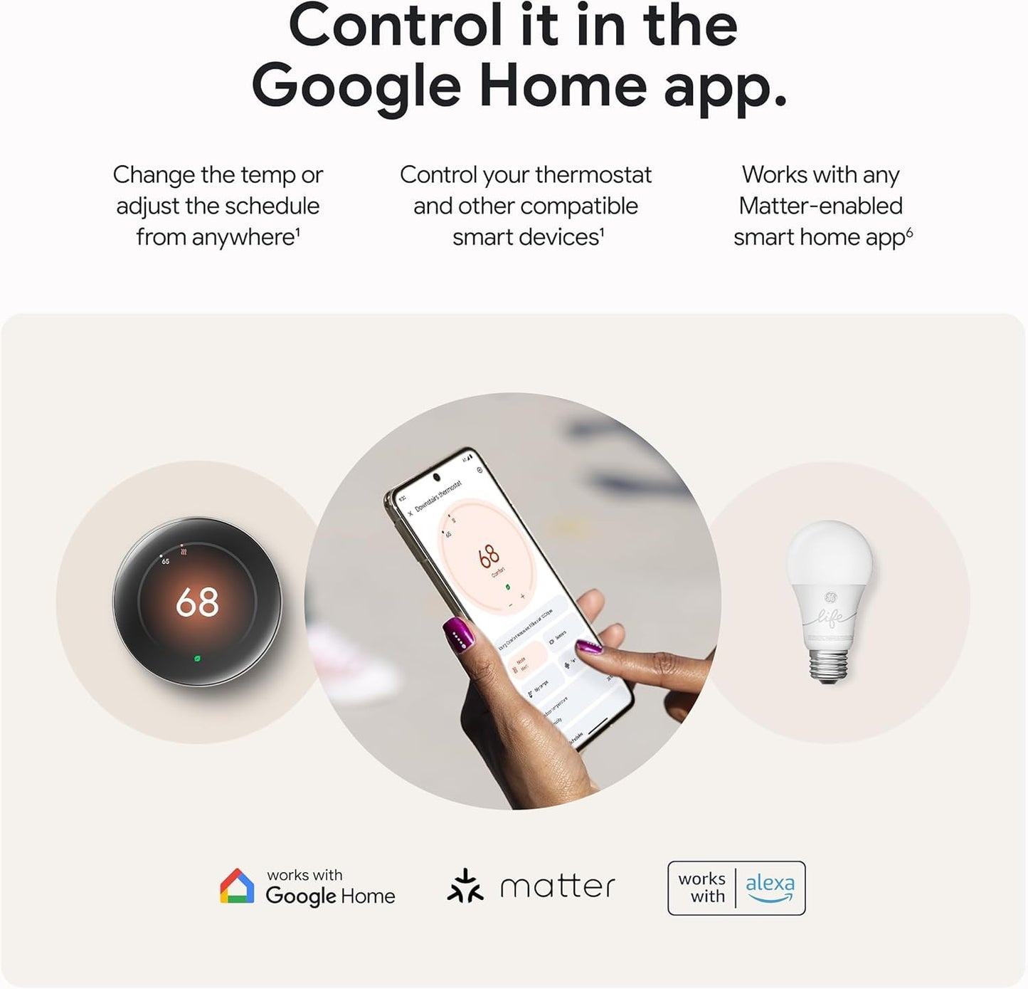 Google Nest Learning Thermostat Pro Edition with Temperature Sensor (4th Gen, 2024) Smart Energy Saving, Advanced Calibration, Adaptive Eco, Compatible with Alexa & Google Home (Polished Silver)