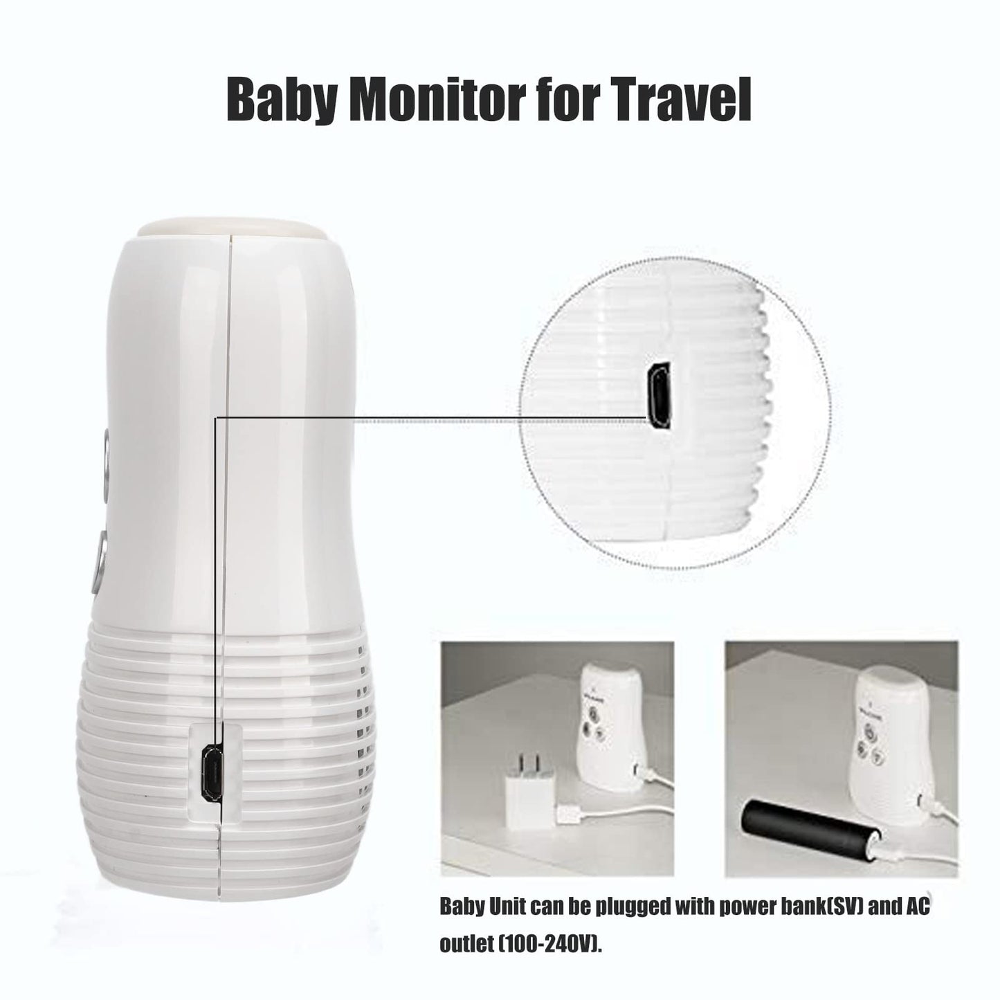 Audio Baby Monitor, 2.4G Audio Baby Monitor, Two Way Intercom Baby Care Monitor with Night Light Digital , Crystal Clear Sound, Plug & Play Sound Indicator &