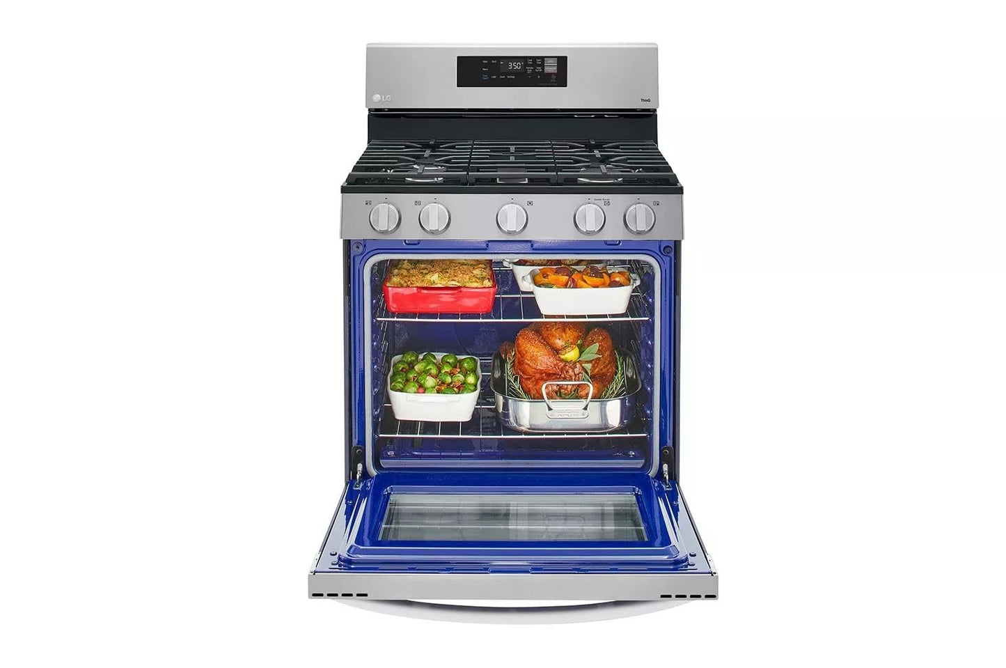 LG LRGL5821S 30 in. 5.8 cu.ft. Smart Single Oven Gas Range with EasyClean, Wi-Fi Enabled in. Stainless Steel
