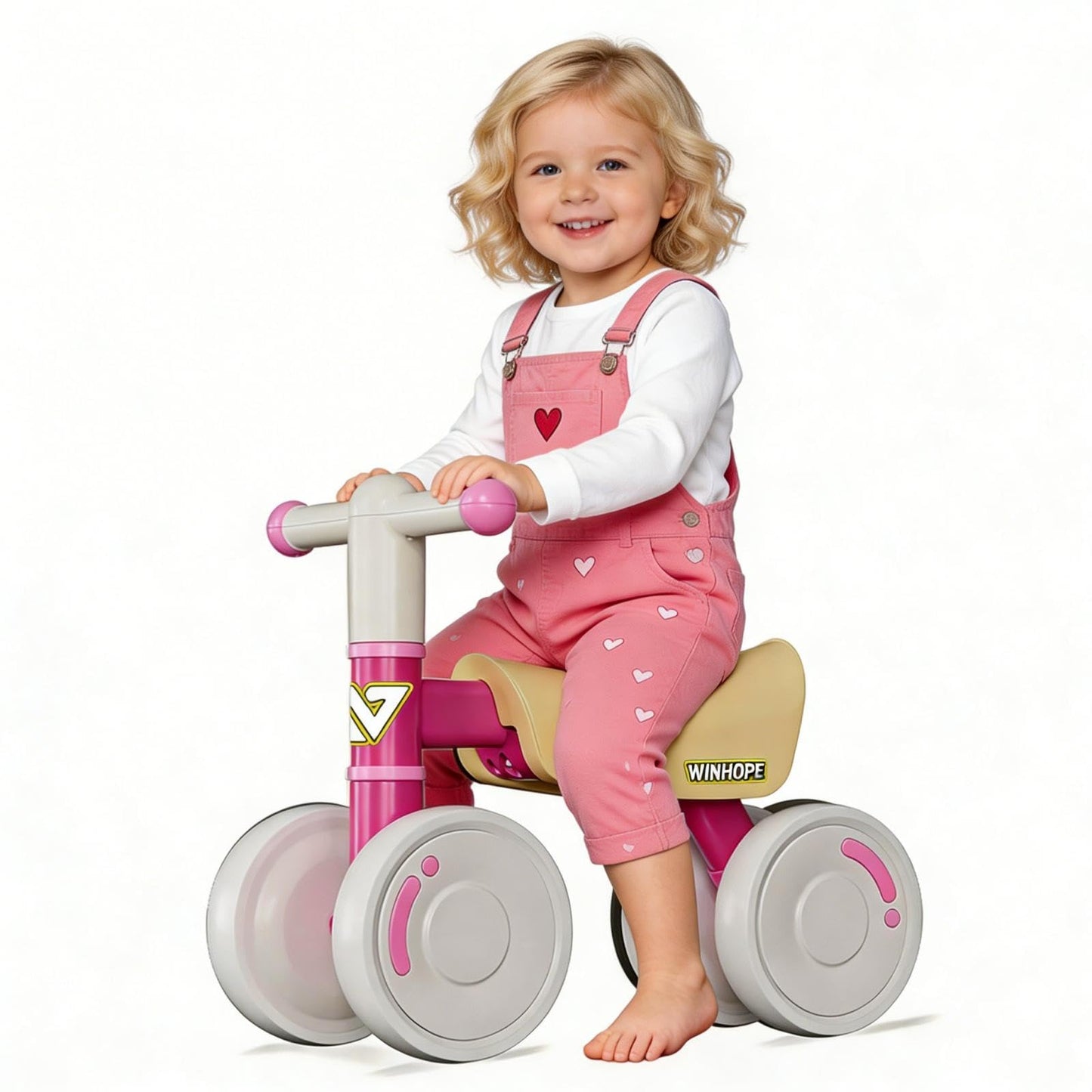 WinHope Baby Balance Bike for 1-3 Year Old Boys Girls, Silent Wheels, No Pedal 12-36 Month Toddler Balance Bike, First Birthday Gifts(Pink)